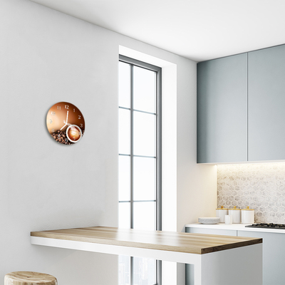 Relógio de vidro redondo Café