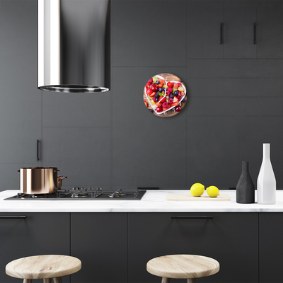 Relógio de vidro redondo Fruta