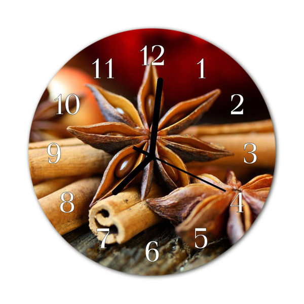 Relógio de vidro redondo Anis e canela