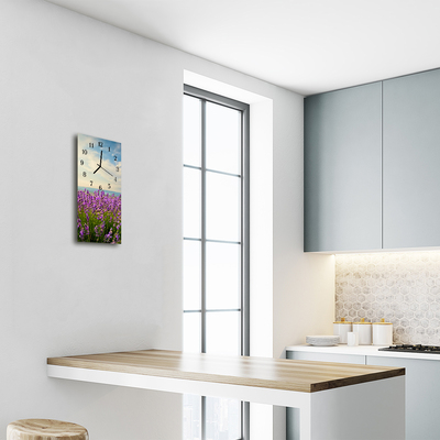 Relógio de vidro vertical Flores Flores Coloridas