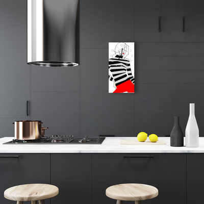 Relógio de vidro vertical Mulher gráfica colorida