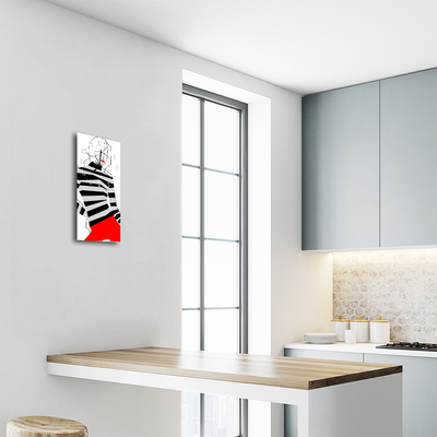 Relógio de vidro vertical Mulher gráfica colorida