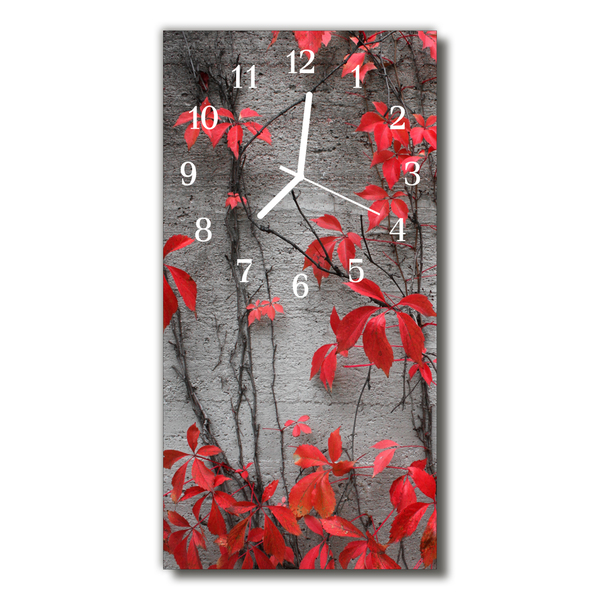 Relógio de vidro vertical Flores Flores Vermelhas