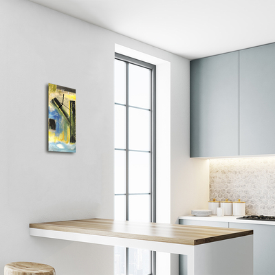 Relógio de vidro vertical Padrão de cor de arte