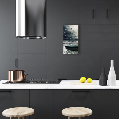 Relógio de vidro vertical Paisagens Łódź cinza