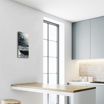 Relógio de vidro vertical Paisagens Łódź cinza