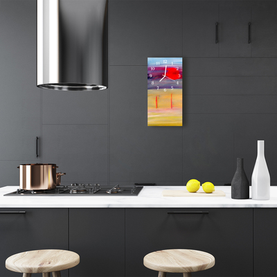 Relógio de vidro vertical Arte pintada colorida