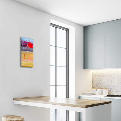 Relógio de vidro vertical Arte pintada colorida