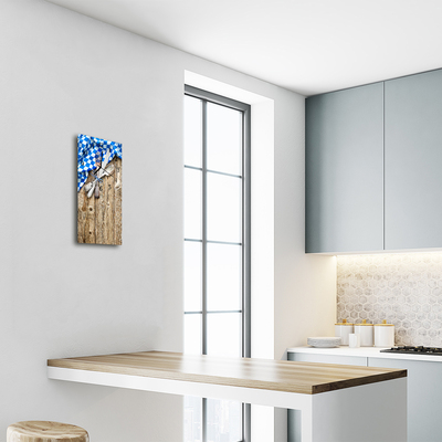 Relógio de vidro vertical Cozinha Cozinha de madeira colorida