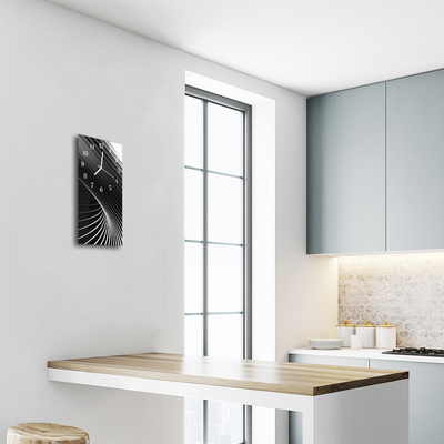 Relógio vertical Arte Abstrata Preto e Branco