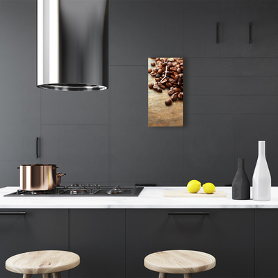 Relógio de vidro vertical Grãos de café de cozinha marrons