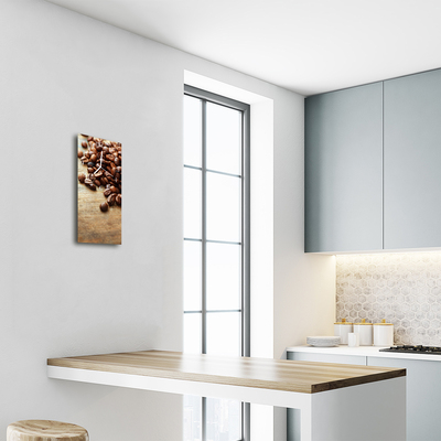 Relógio de vidro vertical Grãos de café de cozinha marrons