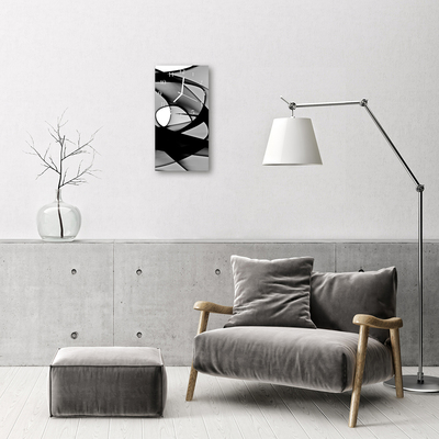 Relógio vertical Gráficos abstratos em preto e branco