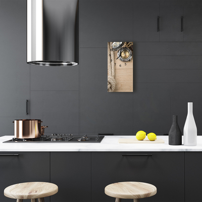 Relógio vertical Bússola de madeira bege