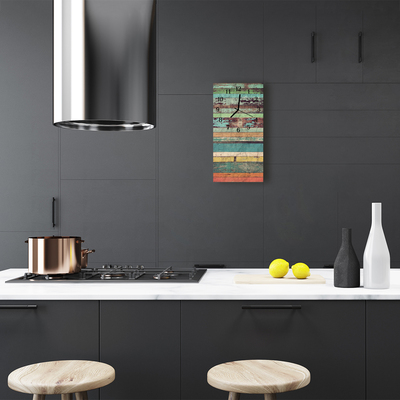 Relógio de vidro vertical Madeira colorida