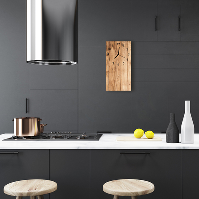 Relógio de vidro vertical Madeira bege natural