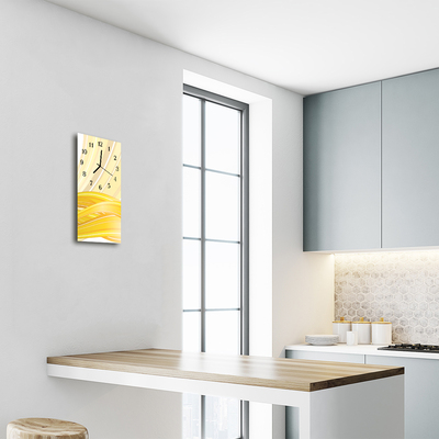 Relógio de vidro vertical Arte Gráfica abstrato amarelo