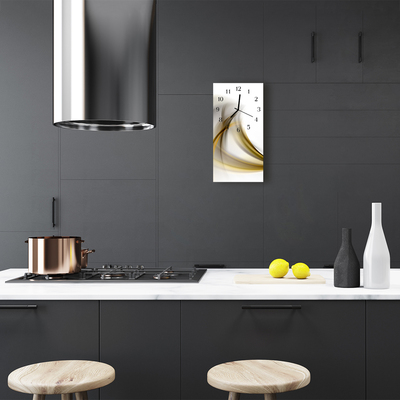 Relógio de vidro vertical Arte Abstrata Linhas Bege