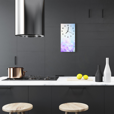 Relógio vertical Flores roxas