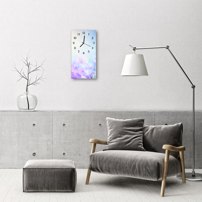 Relógio vertical Flores roxas