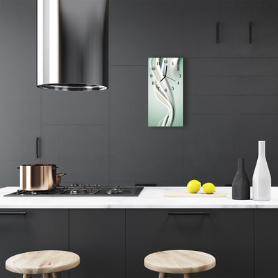 Relógio de vidro vertical Arte Linhas abstratas cinza