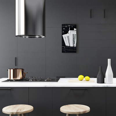 Relógio vertical Notas de dinheiro coloridas