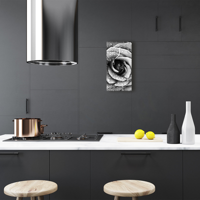 Relógio de vidro vertical Flores Rosa cinza