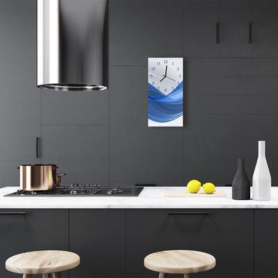 Relógio vertical Linhas de arte onda de água azul