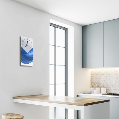 Relógio vertical Linhas de arte onda de água azul