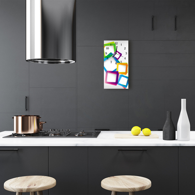 Relógio vertical Arte Retângulos Coloridos Coloridos