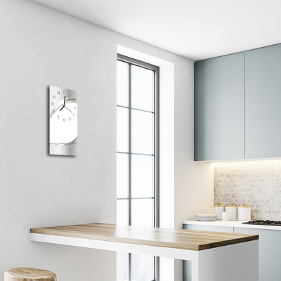 Relógio de vidro vertical Arte abstrata linhas brancas