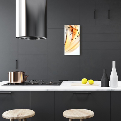 Relógio vertical Arte Linhas abstratas laranja