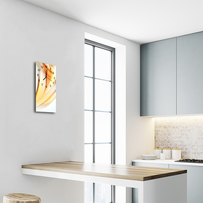 Relógio vertical Arte Linhas abstratas laranja