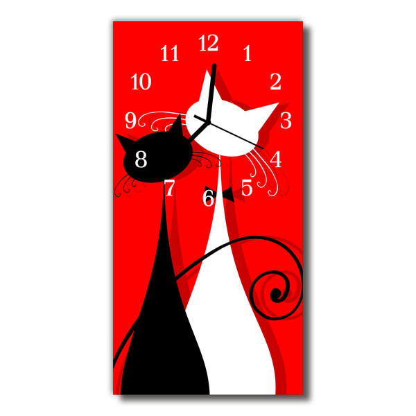 Relógio vertical Animais Gatos vermelhos