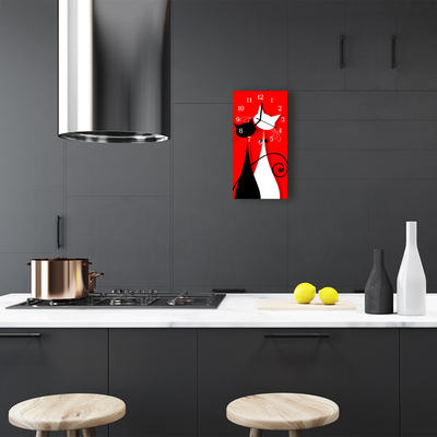 Relógio vertical Animais Gatos vermelhos