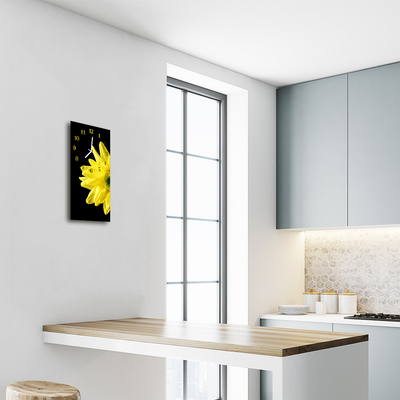 Relógio vertical Flores Natureza pétalas amarelas