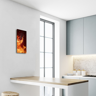 Relógio vertical Fogueira de fogo laranja