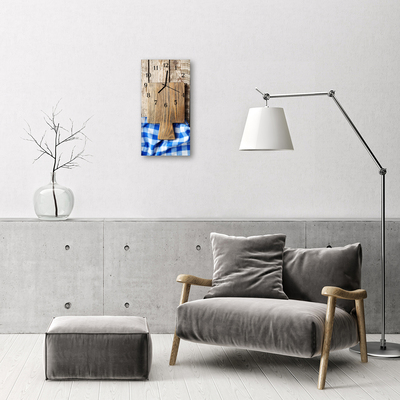 Relógio de vidro vertical Tábuas de corte marrons para cozinha