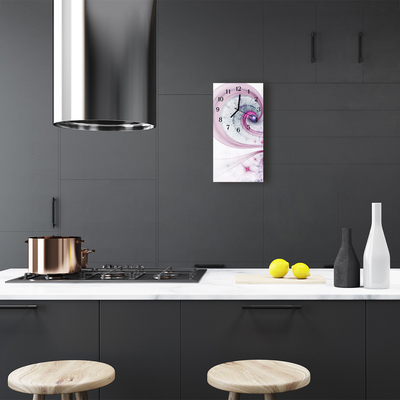 Relógio vertical Art Swirl abstrato roxo