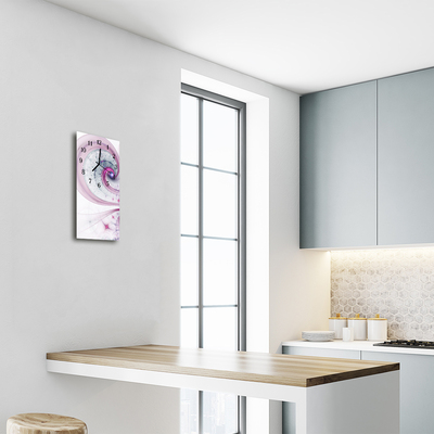 Relógio vertical Art Swirl abstrato roxo