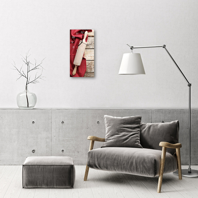 Relógio de vidro vertical Rolo de massa de madeira colorido