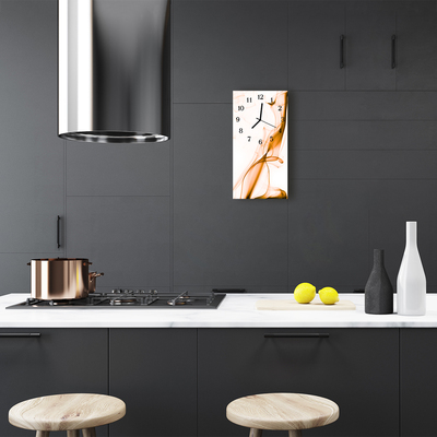 Relógio de vidro vertical Arte abstrata linhas brancas