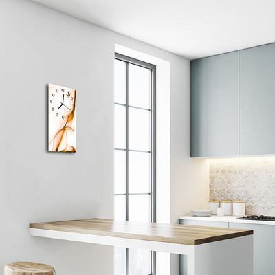 Relógio de vidro vertical Arte abstrata linhas brancas