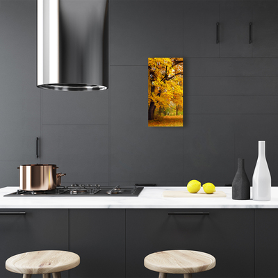 Relógio vertical Natureza Árvore Outono Floresta Ouro