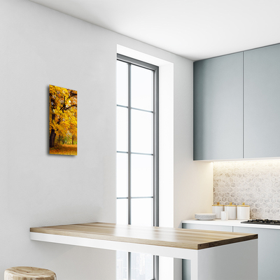 Relógio vertical Natureza Árvore Outono Floresta Ouro