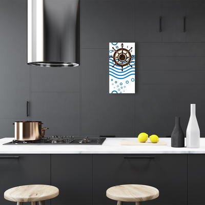 Relógio vertical O leme de um navio colorido