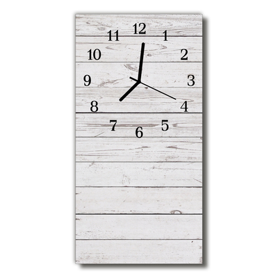 Relógio de vidro vertical Madeira branca