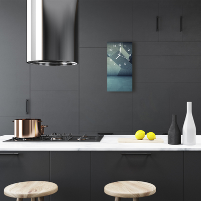 Relógio de vidro vertical Geometria de concreto azul