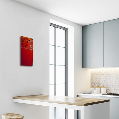 Relógio de vidro vertical Tinta vermelha