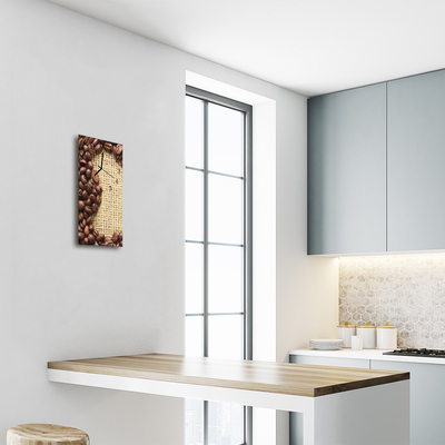 Relógio vertical Café em grão bege para cozinha